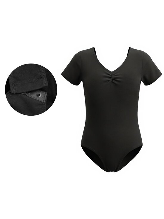 Short Sleeve Ballet Leotards for Girls Dance Leotard Gymnastics Ballet Outfits - Picture 6 of 6